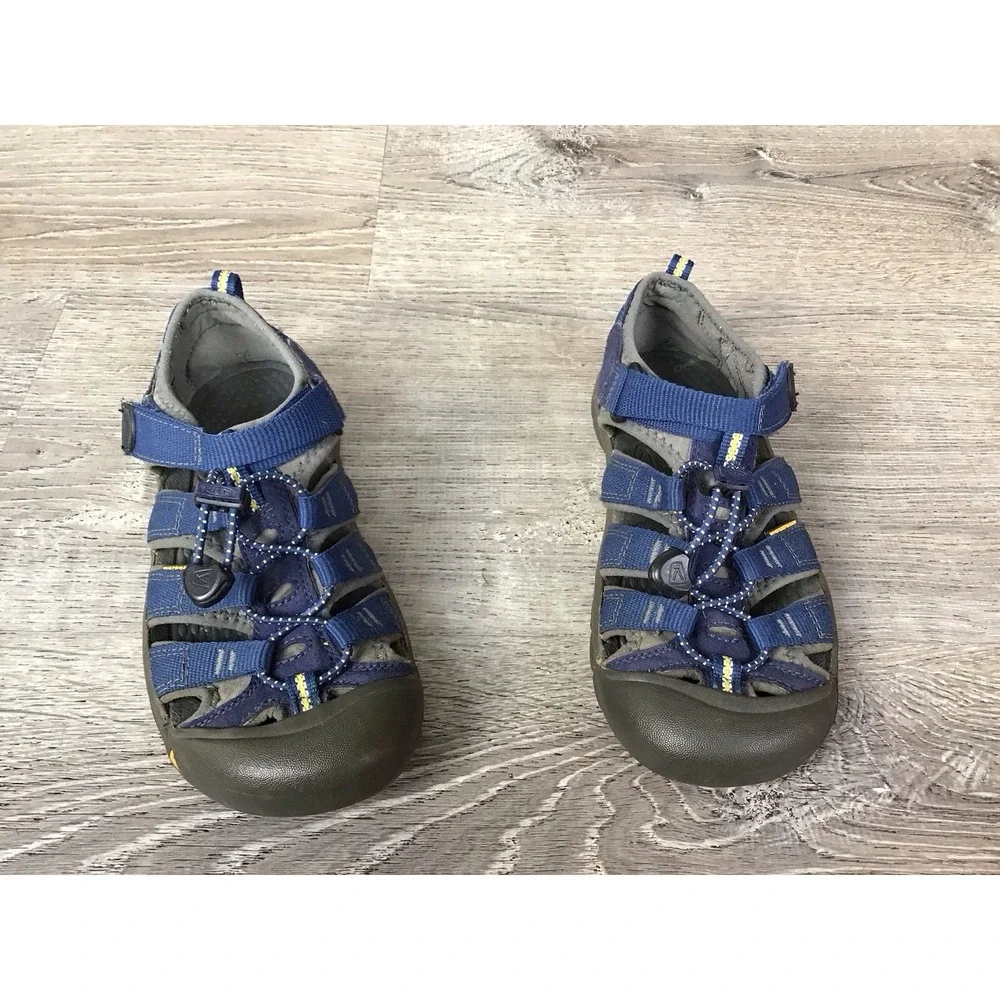 KEEN Newport H2 Youth Size 4 Waterproof Sandals Blue Yellow Hiking Shoes 1009962